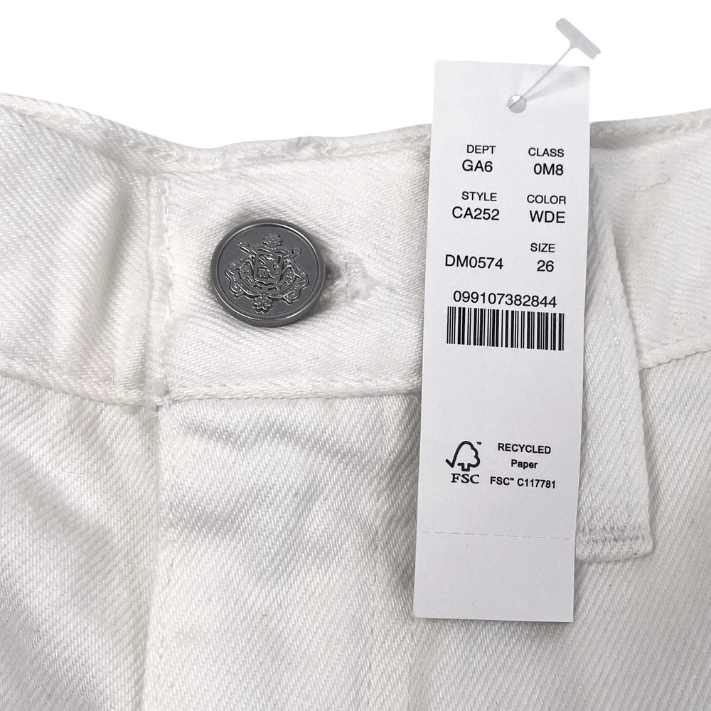 NWT J.Crew High Rise White Denim A-Line Shorts Women's‎ Sz 26 Preppy Nautical